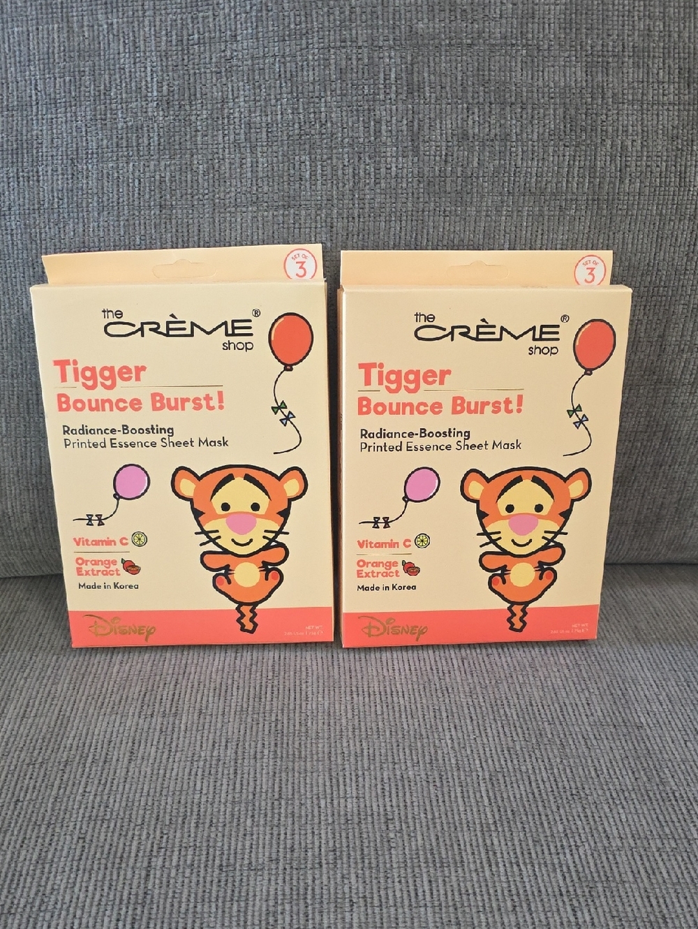The Crème Shop Tigger Bounce Burst Sheet Masks, 2 Boxes, 3 Masks In Each Box New